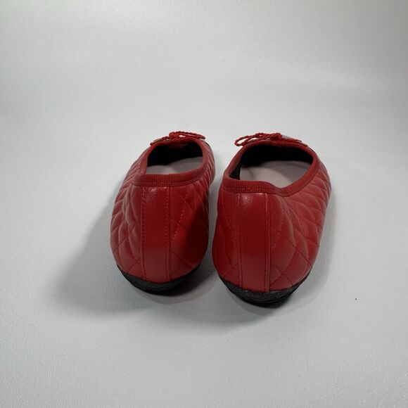 Paul Mayer Attitudes Quilted Red Ballet Flats Size 5.5 US /36 EU NWOT Spain - Picture 3 of 9